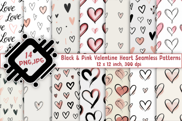 14 Black Pink Valentine Heart Patterns: A Stylish Way to Celebrate Love