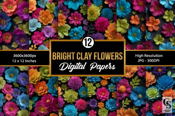 3D Clay Flowers Seamless Patterns: A Creative Resource for Digital Designers