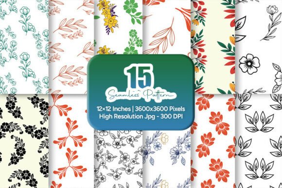 Botanical Floral Seamless Patterns Set for Creative Projects