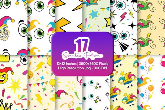 Carnival Party Seamless Patterns Set for Creative Workflows