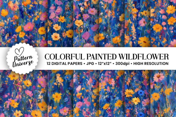 Colorful Painted Wildflowers Patterns for Creative Expression