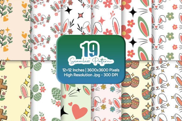 Easter Bunny Seamless Patterns Bundle