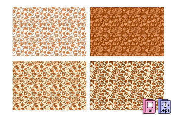 Enhance Your Brand with the Set of Cozy Coffee Bakery Patterns