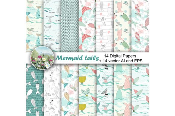 Mermaid Tail Vector Seamless Patterns: A Strategic Design Resource for Creatives and Businesses
