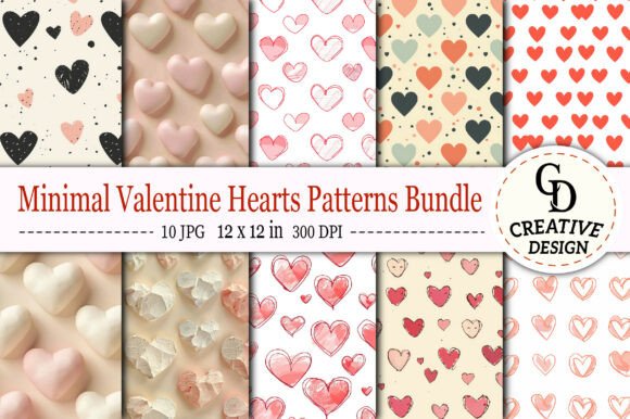 Minimal Valentine Hearts Patterns Bundle: A Strategic Design Resource for Creative and Professional Use