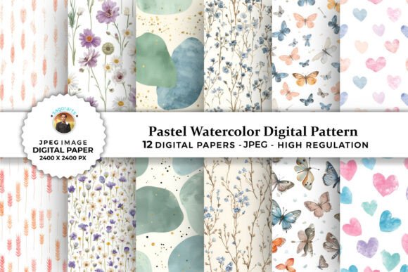 Pastel Watercolor Digital Patterns: A Versatile Creative Resource