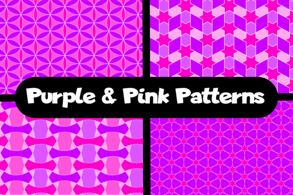 Purple Pink Abstract Patterns Bundle