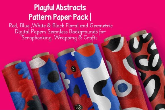 Red, White, Blue Playful Abstract Patterns: A Strategic Design Resource