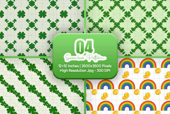 Shamrock Rainbow Seamless Patterns
