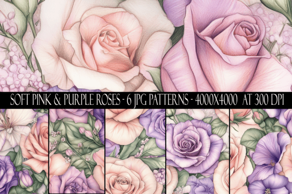 Soft Pink and Purple Rose Patterns