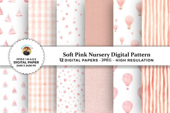Soft Pink Nursery Digital Patterns: A Versatile Resource for Creative Projects