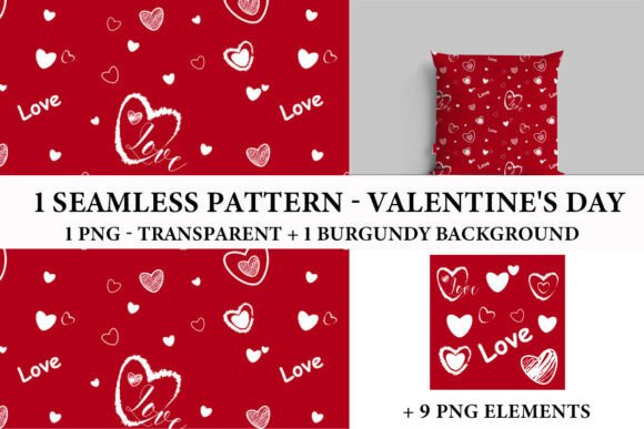 Valentine's Day Seamless Patterns - Png