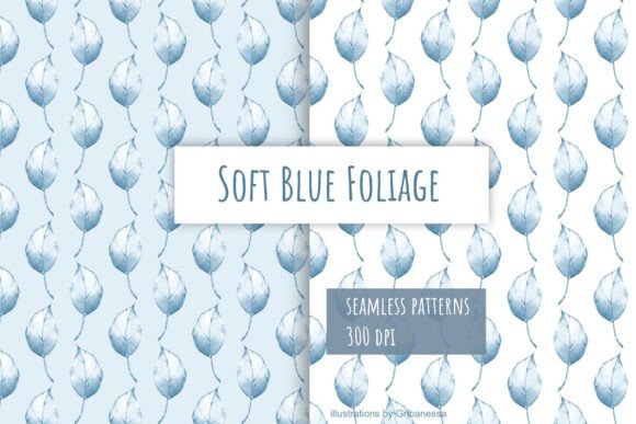 Watercolor Seamless Blue Leaf Patterns: Elevate Your Creative Projects