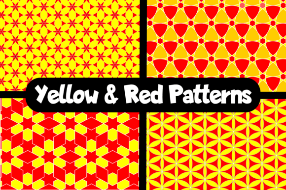 Yellow Red Abstract Patterns Bundle: A Vibrant Addition to Your Creative Workflow